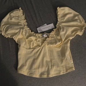 Yellow TopShop cropped shirt